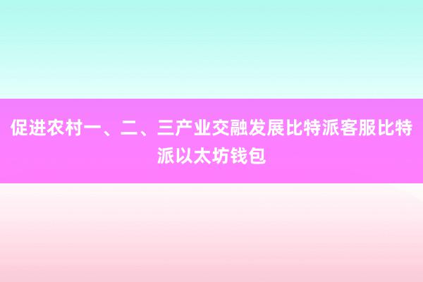 促进农村一、二、三产业交融发展比特派客服比特派以太坊钱包