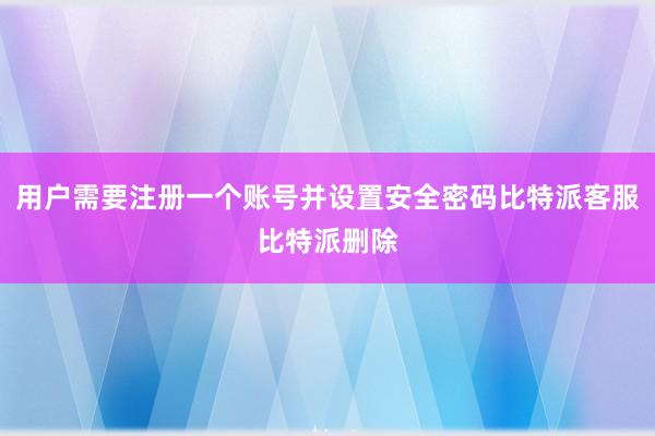 用户需要注册一个账号并设置安全密码比特派客服比特派删除