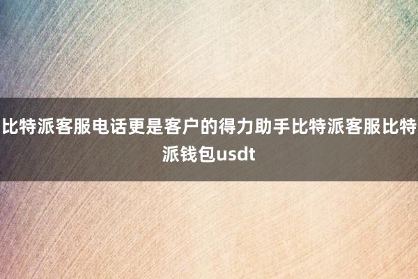 比特派客服电话更是客户的得力助手比特派客服比特派钱包usdt