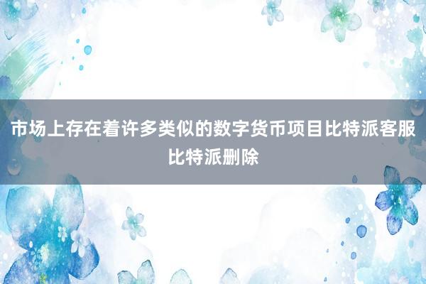 市场上存在着许多类似的数字货币项目比特派客服比特派删除