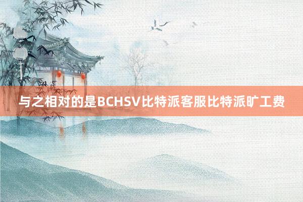 与之相对的是BCHSV比特派客服比特派旷工费