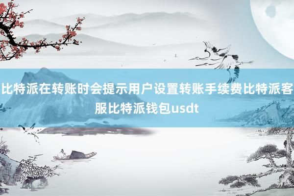 比特派在转账时会提示用户设置转账手续费比特派客服比特派钱包usdt