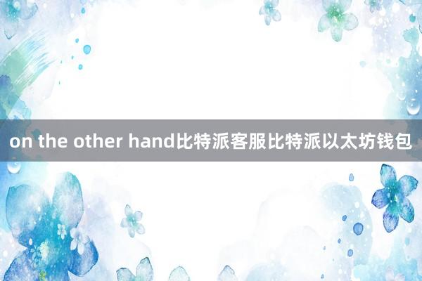 on the other hand比特派客服比特派以太坊钱包