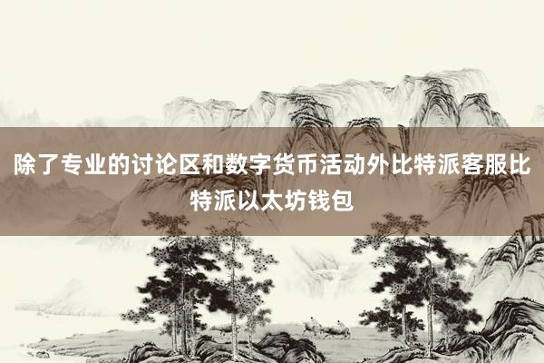 除了专业的讨论区和数字货币活动外比特派客服比特派以太坊钱包